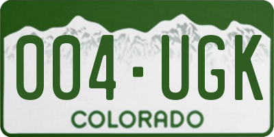 CO license plate 004UGK