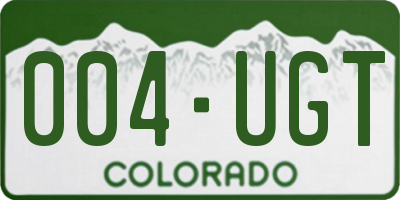 CO license plate 004UGT