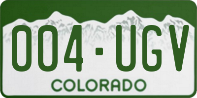 CO license plate 004UGV