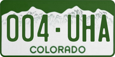 CO license plate 004UHA