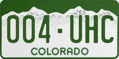 CO license plate 004UHC