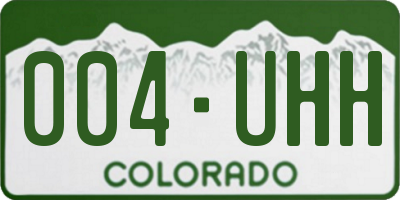 CO license plate 004UHH