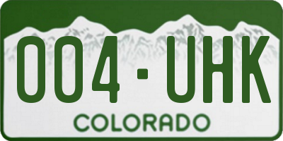 CO license plate 004UHK