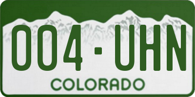 CO license plate 004UHN