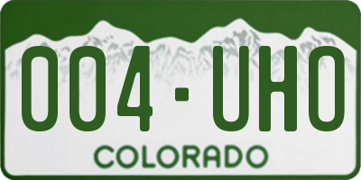 CO license plate 004UHO