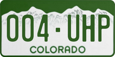 CO license plate 004UHP