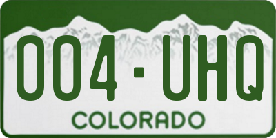 CO license plate 004UHQ