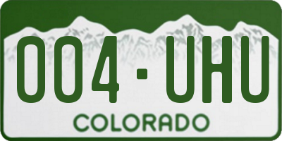 CO license plate 004UHU