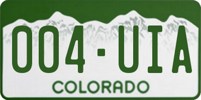 CO license plate 004UIA