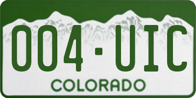 CO license plate 004UIC