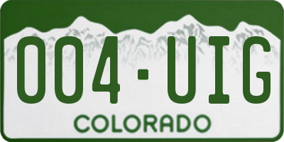 CO license plate 004UIG