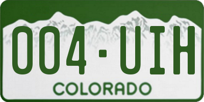 CO license plate 004UIH