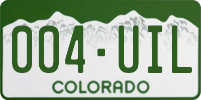 CO license plate 004UIL