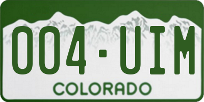 CO license plate 004UIM