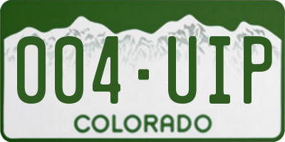 CO license plate 004UIP