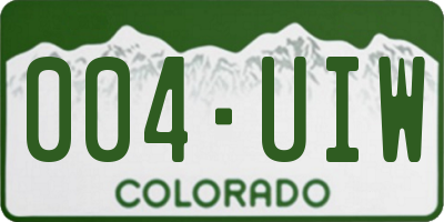 CO license plate 004UIW
