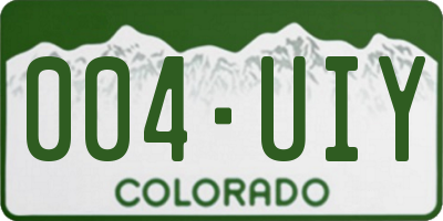CO license plate 004UIY