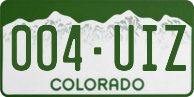 CO license plate 004UIZ