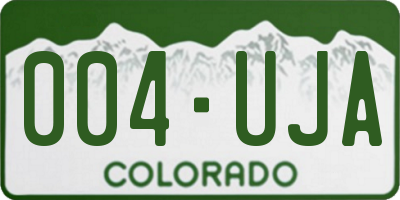 CO license plate 004UJA