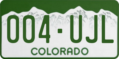 CO license plate 004UJL