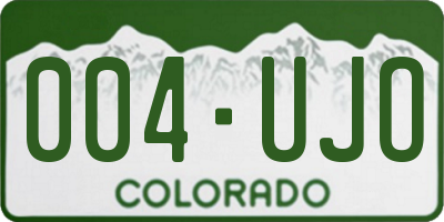 CO license plate 004UJO