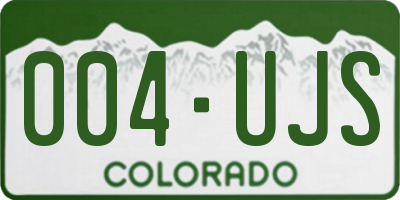 CO license plate 004UJS