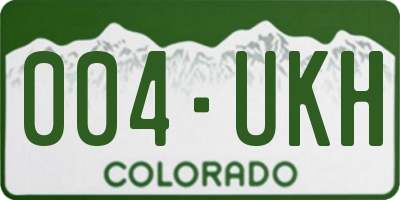 CO license plate 004UKH