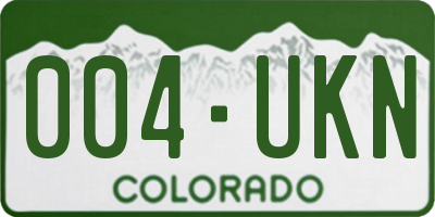 CO license plate 004UKN