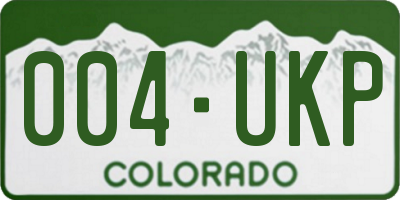 CO license plate 004UKP