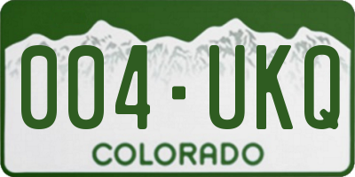 CO license plate 004UKQ