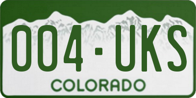 CO license plate 004UKS