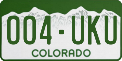 CO license plate 004UKU