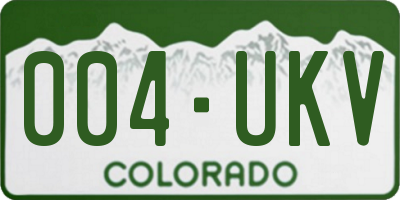 CO license plate 004UKV