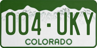 CO license plate 004UKY