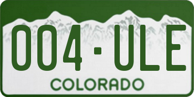 CO license plate 004ULE