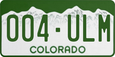 CO license plate 004ULM