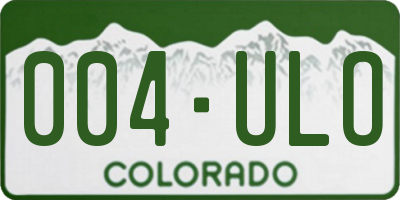 CO license plate 004ULO