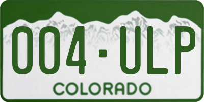 CO license plate 004ULP