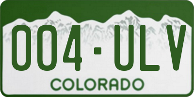CO license plate 004ULV