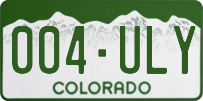 CO license plate 004ULY