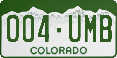 CO license plate 004UMB