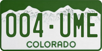 CO license plate 004UME