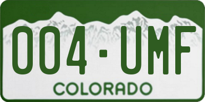 CO license plate 004UMF