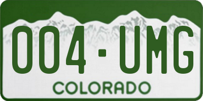 CO license plate 004UMG