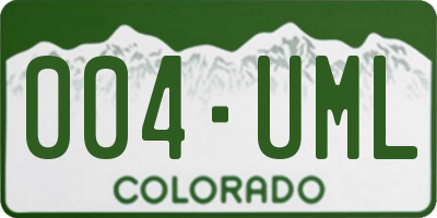CO license plate 004UML