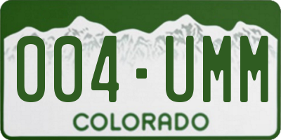 CO license plate 004UMM