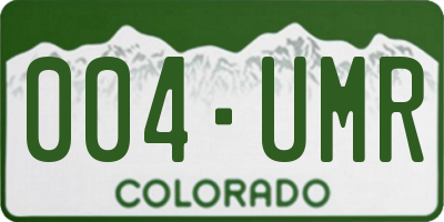 CO license plate 004UMR