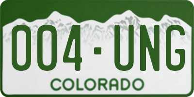 CO license plate 004UNG