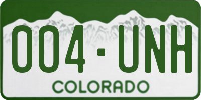 CO license plate 004UNH