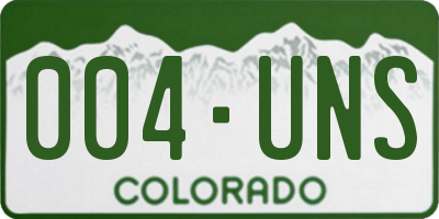 CO license plate 004UNS